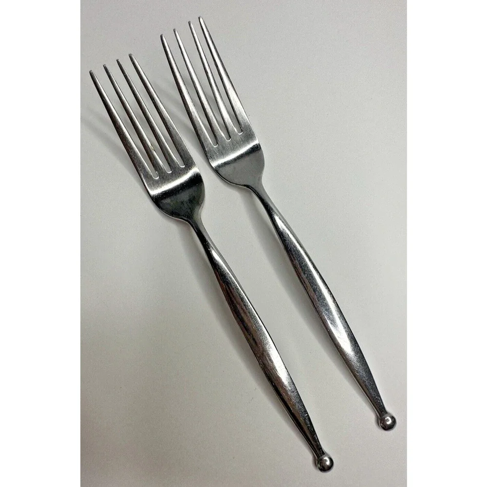 Faberware Circle Dot Stainless Flatware Replacement 2‎ Dinner Forks